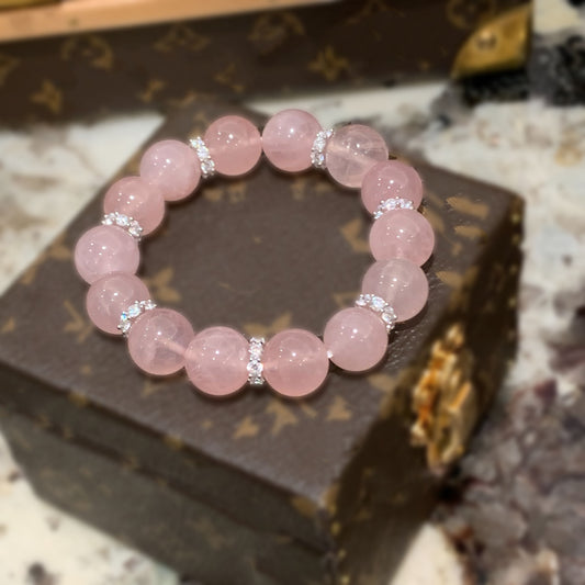 Madagascar Rose Quartz Bracelet | Premium 11mm Crystal Love Jewelry