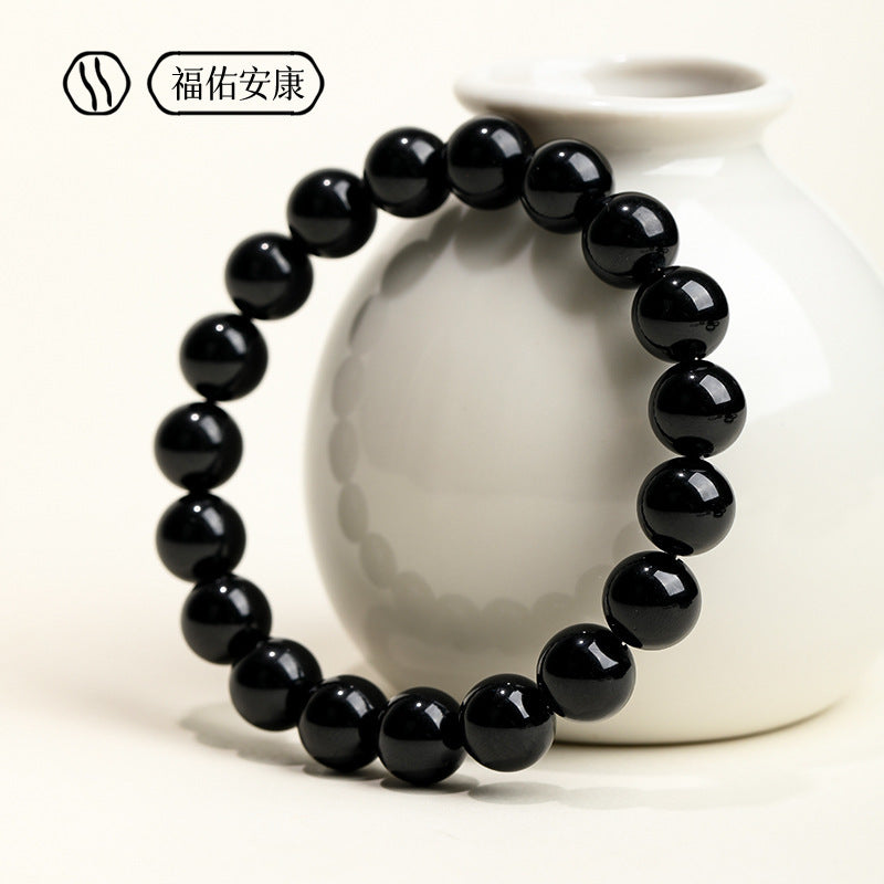Premium Black Tourmaline Bracelet | Collector Grade 10mm Protection Crystal