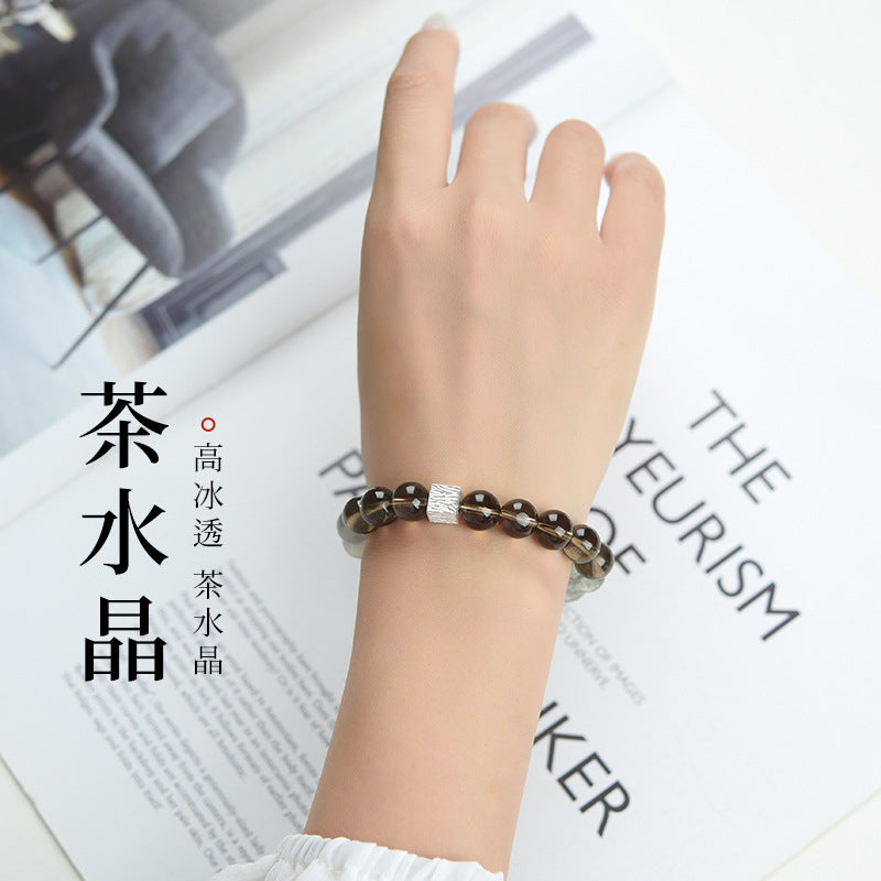 Smoky Quartz & Labradorite Crystal Bracelet | Multi-Stone Happiness Jewelry