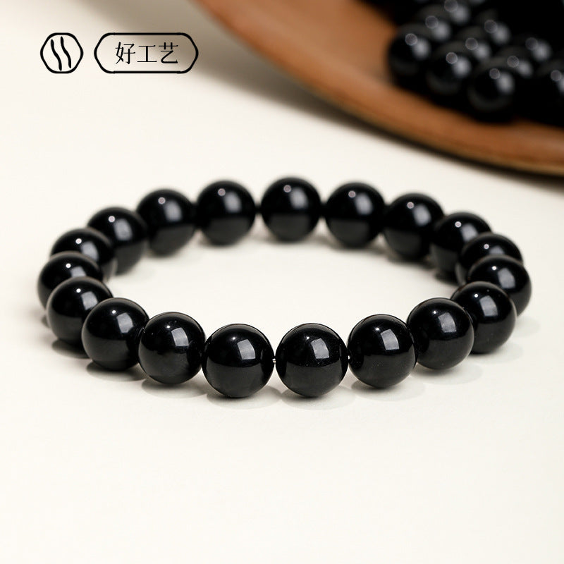 Premium Black Tourmaline Bracelet | Collector Grade 10mm Protection Crystal