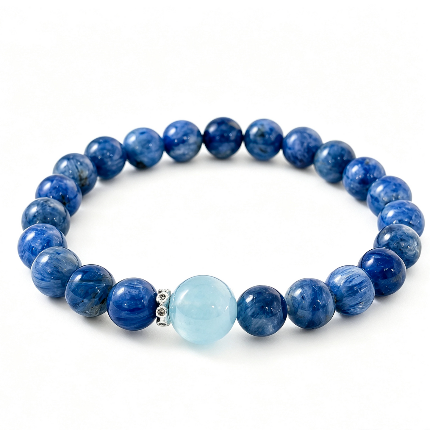 Kyanite & Aquamarine Bracelet | Ocean Blue Painterly Crystal Jewelry
