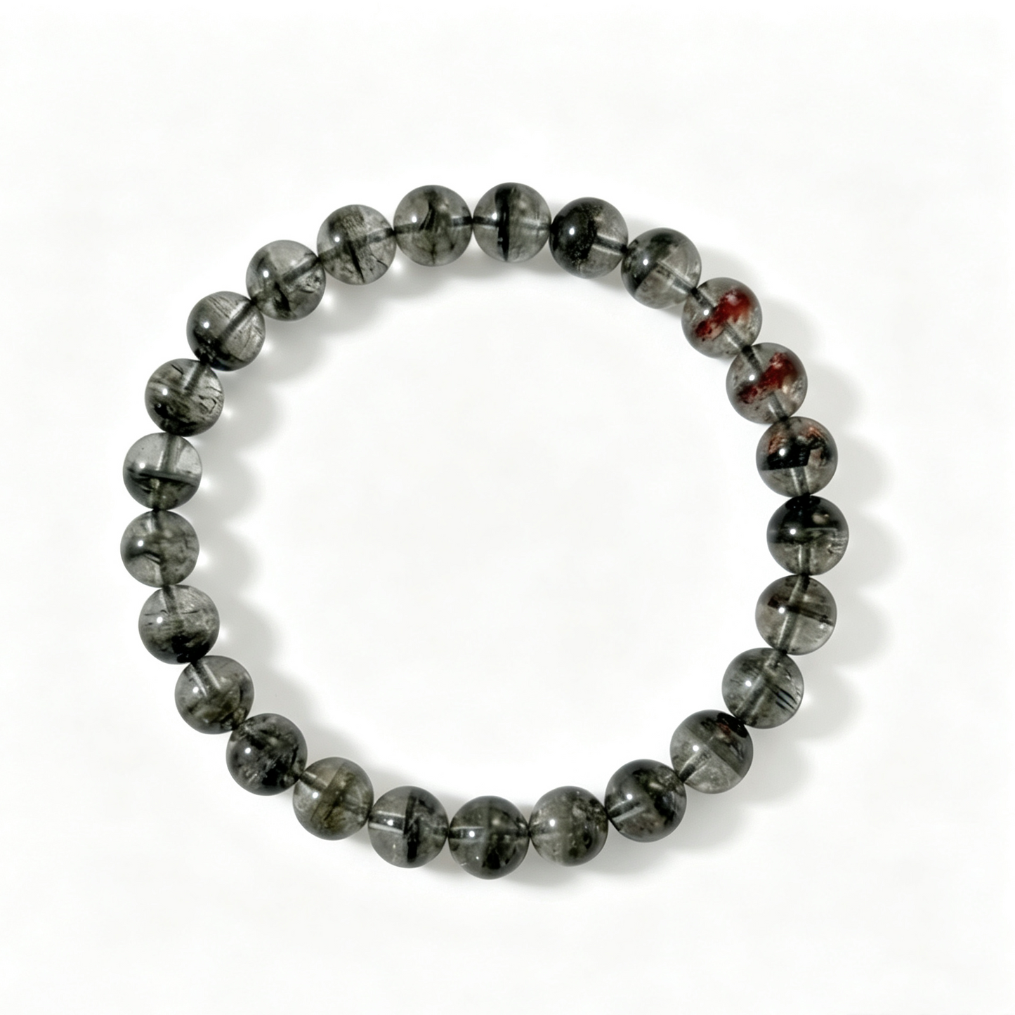 Natural Ice-Type Green Phantom Quartz Bracelet – Red & Green Phantom Layered Single Strand