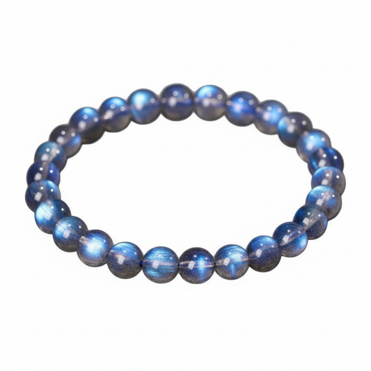 Blue Moonstone Bracelet - White Background Studio Shot