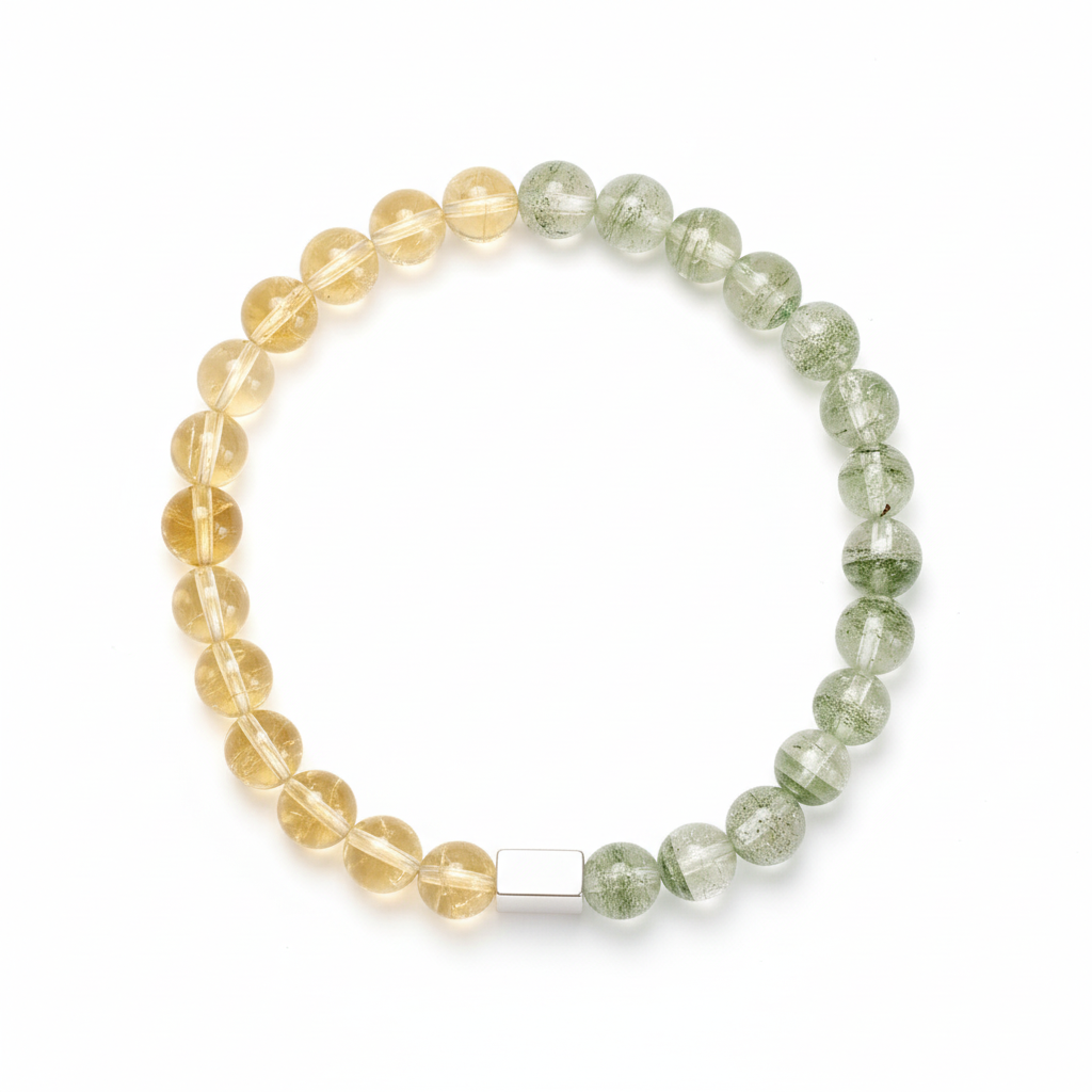 Citrine Green Phantom Bracelet - White Background